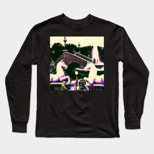 Rocking Horses by a Bridge with a Fountain (Lucy in the Sky Inspired) Long Sleeve T-Shirt